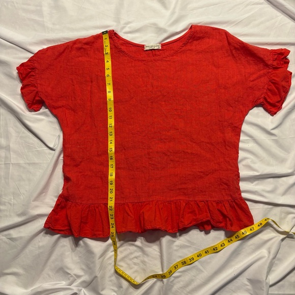 Red Ruffle Hem Blouse - Picture 5 of 5
